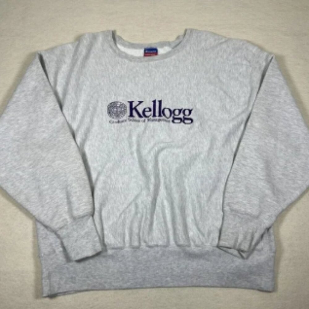 Champion Reverse Weave Sweatshirt Mens 2XL Kellogg Northwestern University Crewn